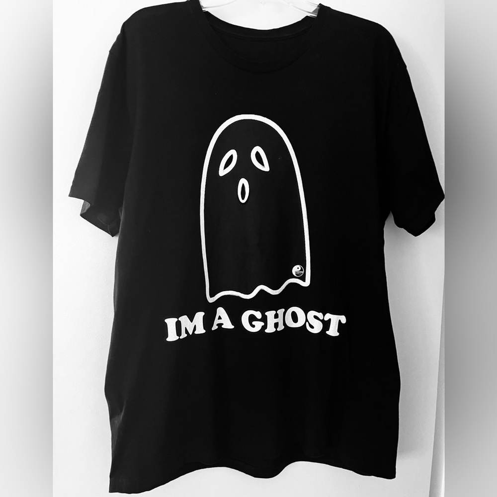 I’M A GHOST Black/White Short Sleeved T-shirt. Size XL 100%Cotton. Used Once